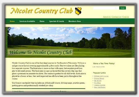 Golf Club Resorts Web Designs by Northwoods Web Designs